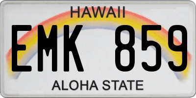 HI license plate EMK859
