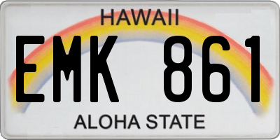 HI license plate EMK861