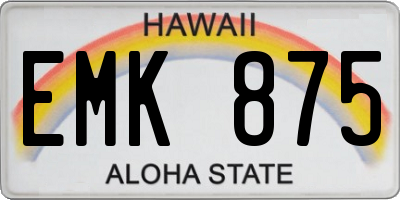 HI license plate EMK875