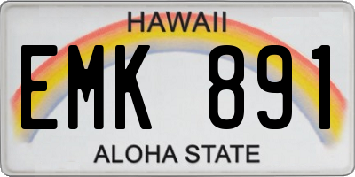 HI license plate EMK891