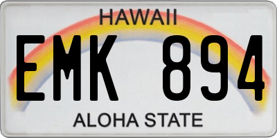 HI license plate EMK894