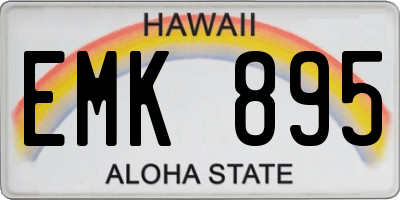 HI license plate EMK895