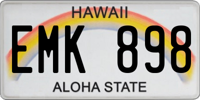 HI license plate EMK898