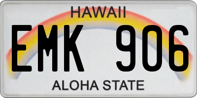 HI license plate EMK906