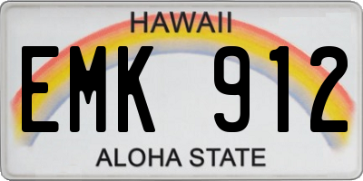HI license plate EMK912
