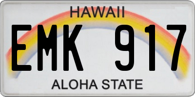 HI license plate EMK917