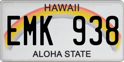 HI license plate EMK938