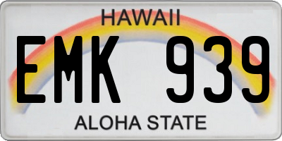 HI license plate EMK939