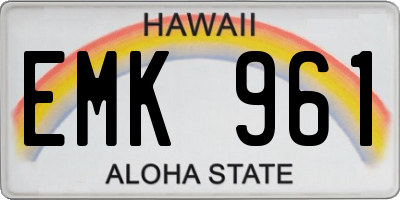 HI license plate EMK961