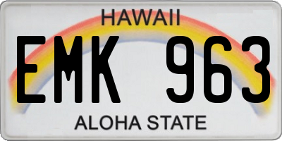 HI license plate EMK963