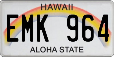 HI license plate EMK964
