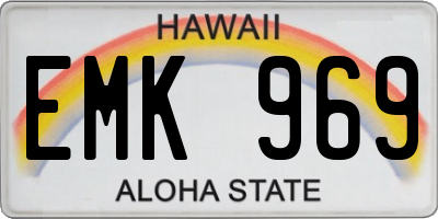 HI license plate EMK969