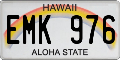 HI license plate EMK976