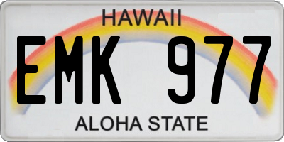 HI license plate EMK977
