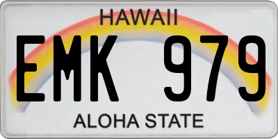 HI license plate EMK979
