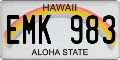 HI license plate EMK983