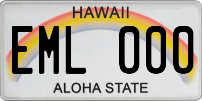 HI license plate EML000