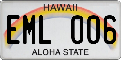 HI license plate EML006