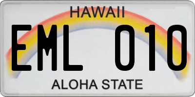HI license plate EML010