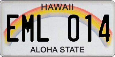 HI license plate EML014