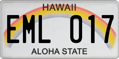 HI license plate EML017