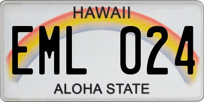 HI license plate EML024