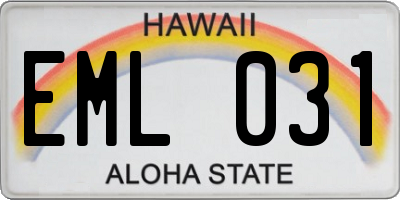 HI license plate EML031
