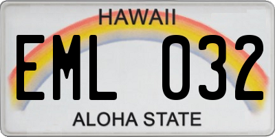 HI license plate EML032