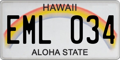 HI license plate EML034