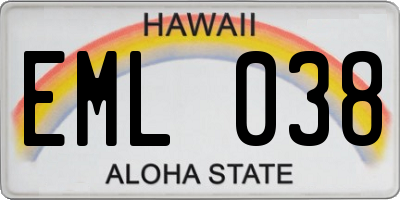 HI license plate EML038