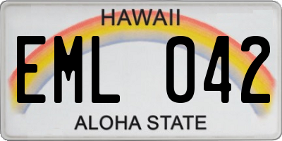 HI license plate EML042