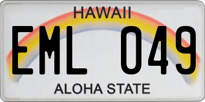 HI license plate EML049