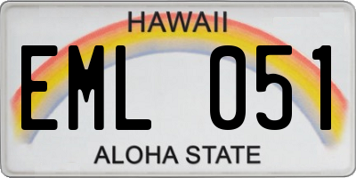 HI license plate EML051