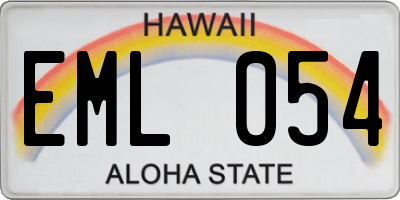 HI license plate EML054