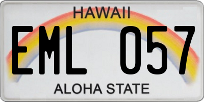 HI license plate EML057