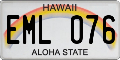HI license plate EML076