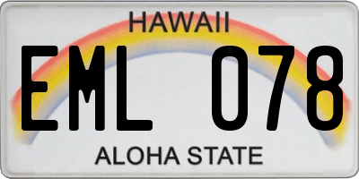 HI license plate EML078
