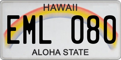 HI license plate EML080