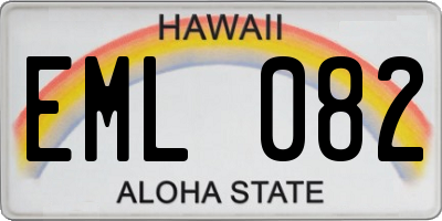 HI license plate EML082