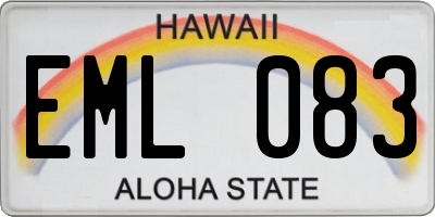 HI license plate EML083