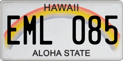 HI license plate EML085