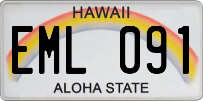 HI license plate EML091