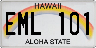 HI license plate EML101