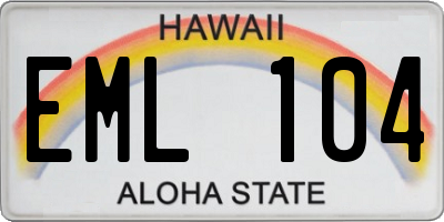 HI license plate EML104