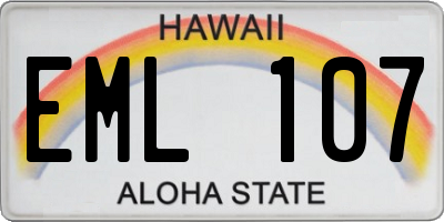 HI license plate EML107