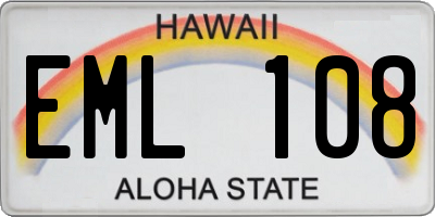 HI license plate EML108