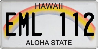 HI license plate EML112