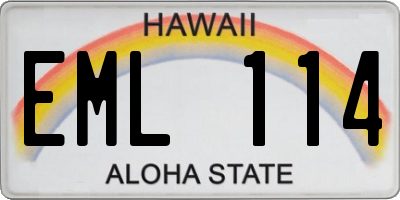 HI license plate EML114