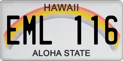 HI license plate EML116