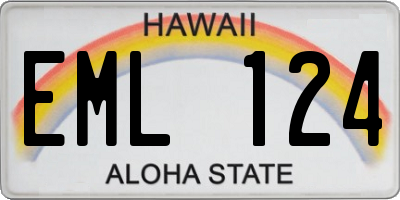 HI license plate EML124